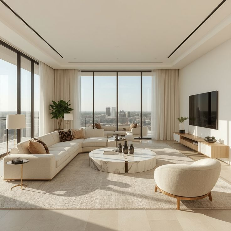 Timeless Modern Luxury Living Room | Pure Elegance in Every Detail